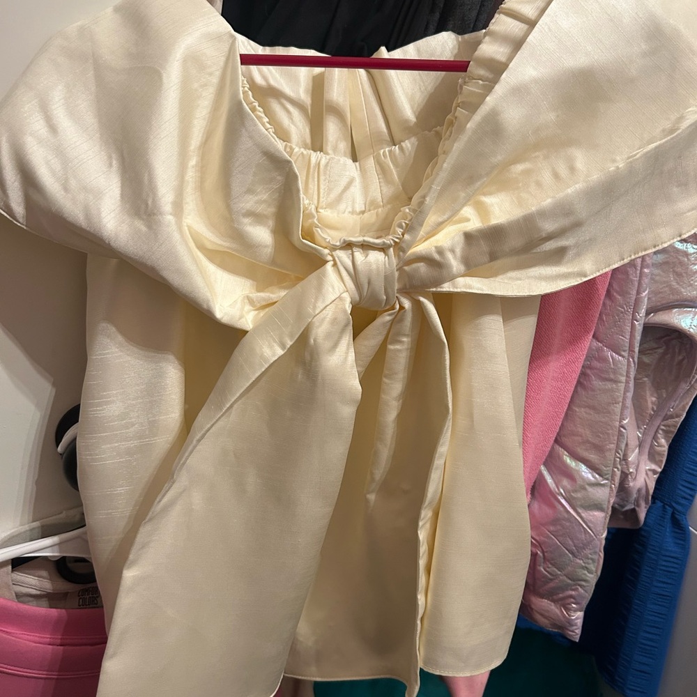 Elegant Cream Bow Blouse